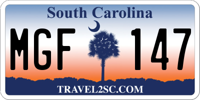 SC license plate MGF147