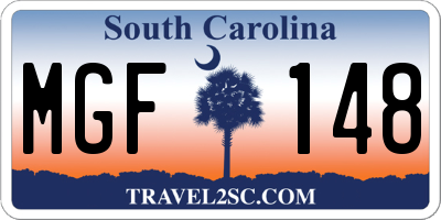 SC license plate MGF148