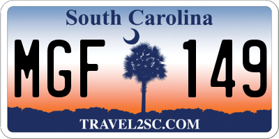 SC license plate MGF149