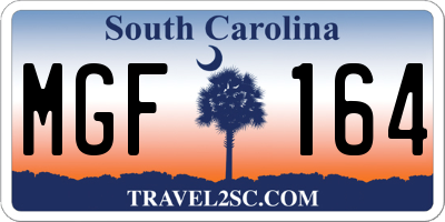 SC license plate MGF164