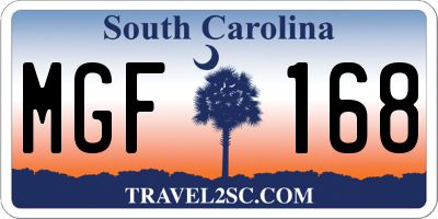 SC license plate MGF168