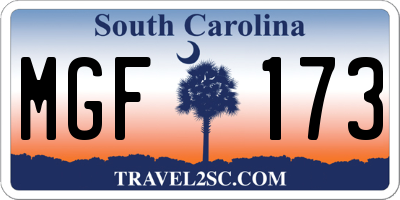 SC license plate MGF173