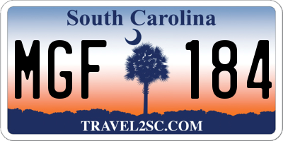 SC license plate MGF184