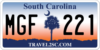 SC license plate MGF221