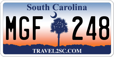 SC license plate MGF248
