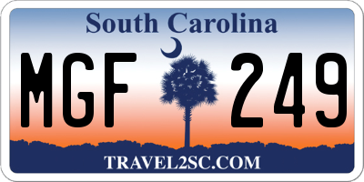 SC license plate MGF249