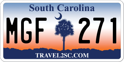 SC license plate MGF271