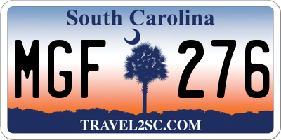 SC license plate MGF276