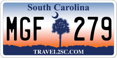 SC license plate MGF279
