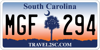 SC license plate MGF294