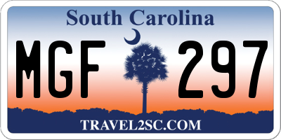 SC license plate MGF297
