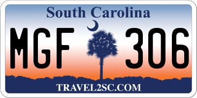 SC license plate MGF306