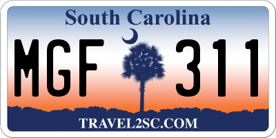 SC license plate MGF311