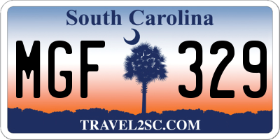 SC license plate MGF329