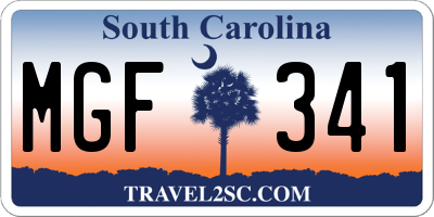 SC license plate MGF341