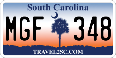 SC license plate MGF348