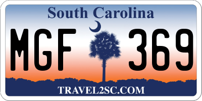 SC license plate MGF369