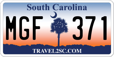 SC license plate MGF371