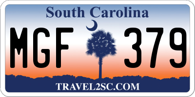 SC license plate MGF379