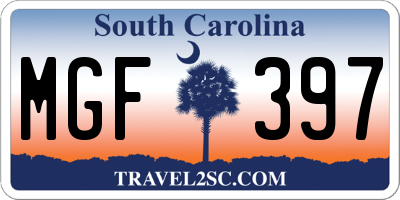 SC license plate MGF397