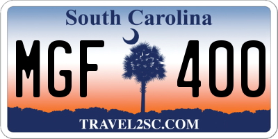 SC license plate MGF400