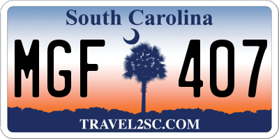 SC license plate MGF407