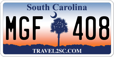 SC license plate MGF408