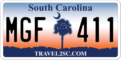 SC license plate MGF411