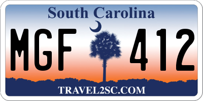 SC license plate MGF412