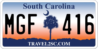 SC license plate MGF416