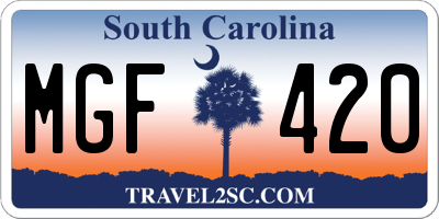 SC license plate MGF420