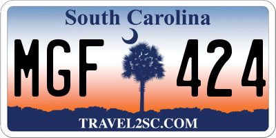 SC license plate MGF424