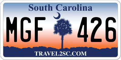 SC license plate MGF426