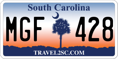 SC license plate MGF428