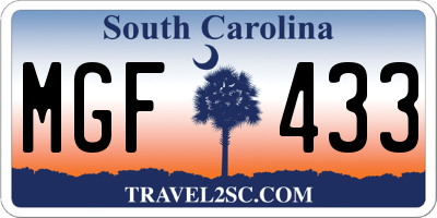 SC license plate MGF433