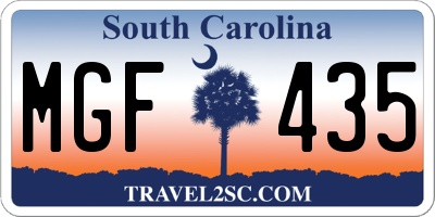 SC license plate MGF435
