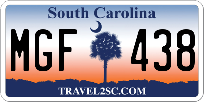 SC license plate MGF438