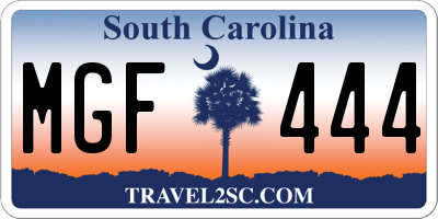 SC license plate MGF444