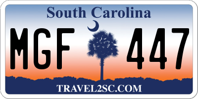 SC license plate MGF447