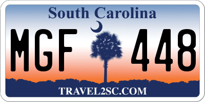 SC license plate MGF448