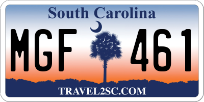 SC license plate MGF461