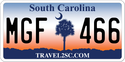 SC license plate MGF466