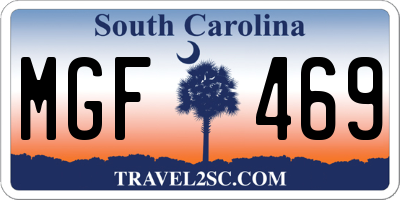 SC license plate MGF469