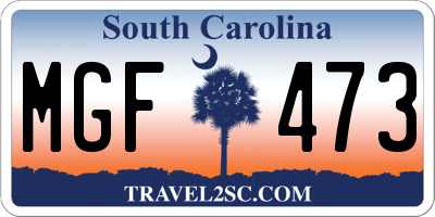 SC license plate MGF473