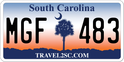 SC license plate MGF483