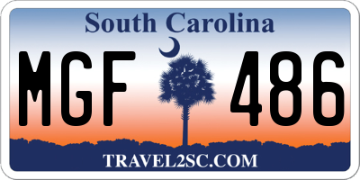 SC license plate MGF486