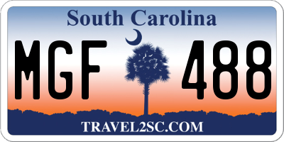 SC license plate MGF488