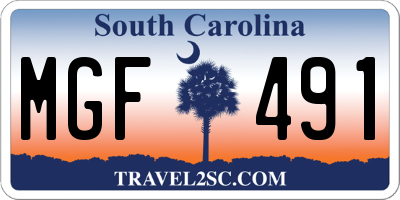 SC license plate MGF491