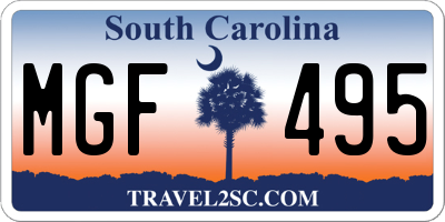 SC license plate MGF495