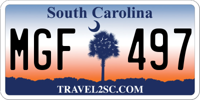 SC license plate MGF497
